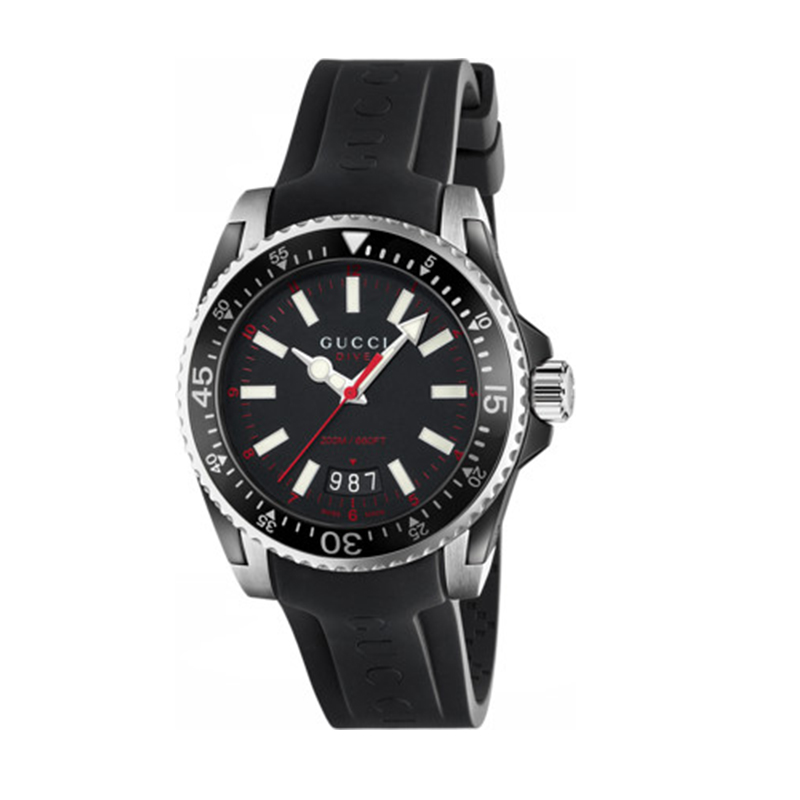 Gucci Dive Man watch steel rubber YA136303