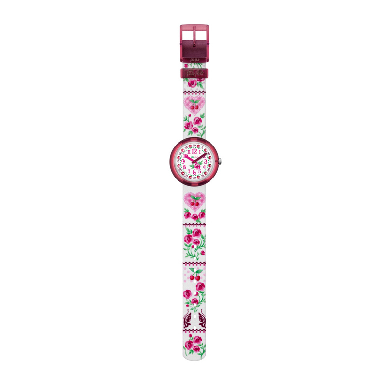 Flik Flak Power Time Fiorissima girl watch quartz plastic canvas FPNP007