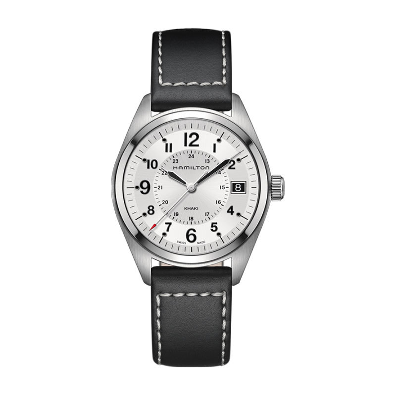 Hamilton Kakhi Field Quartz man watch steel leather H68551753