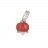 Medium earring in white gold, diamonds and red coral