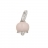 Medium earring in white gold, diamonds and pink coral
