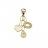Three dangling symbols earrings in yellow gold, yellow mother-of-pearl and diamonds