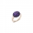 Ring in rose gold and silver with amethysts
