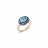 Ring in rose gold and silver with blue topazes