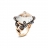Ring in rose gold with white topaz and brown diamonds
