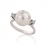 White gold ring with pearl and diamonds