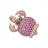 Crab charm set in pink gold, pink sapphires, black diamonds and diamonds