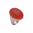 Ring set in pink gold, red coral and diamonds pavé